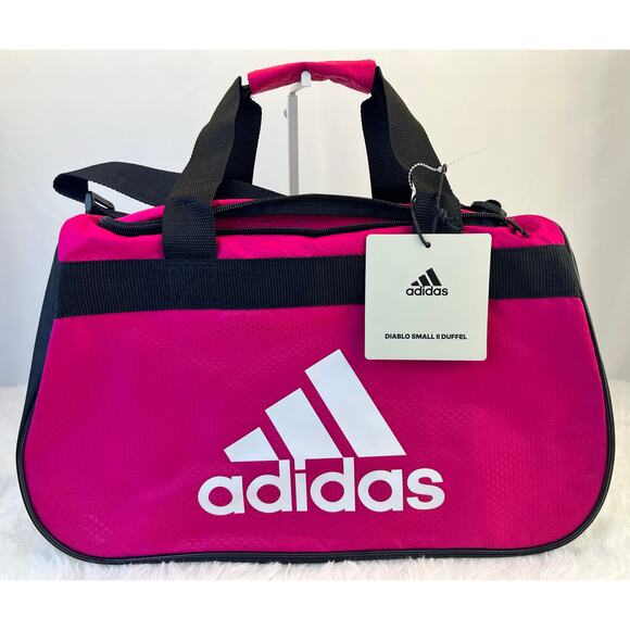 Adidas Diablo Small Duffel Bag Bold Pink/Black/White NWT - Picture 3 of 15